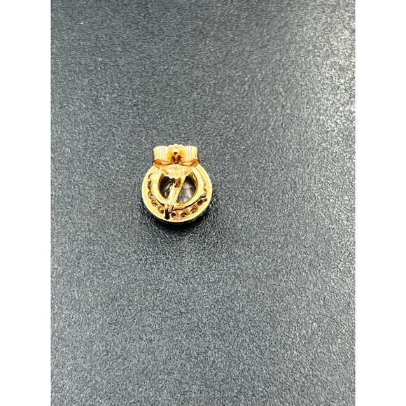 14K Rose Gold Round Prong Blush Morganite and Diamond Halo Stud Earrings - Picture 4 of 11